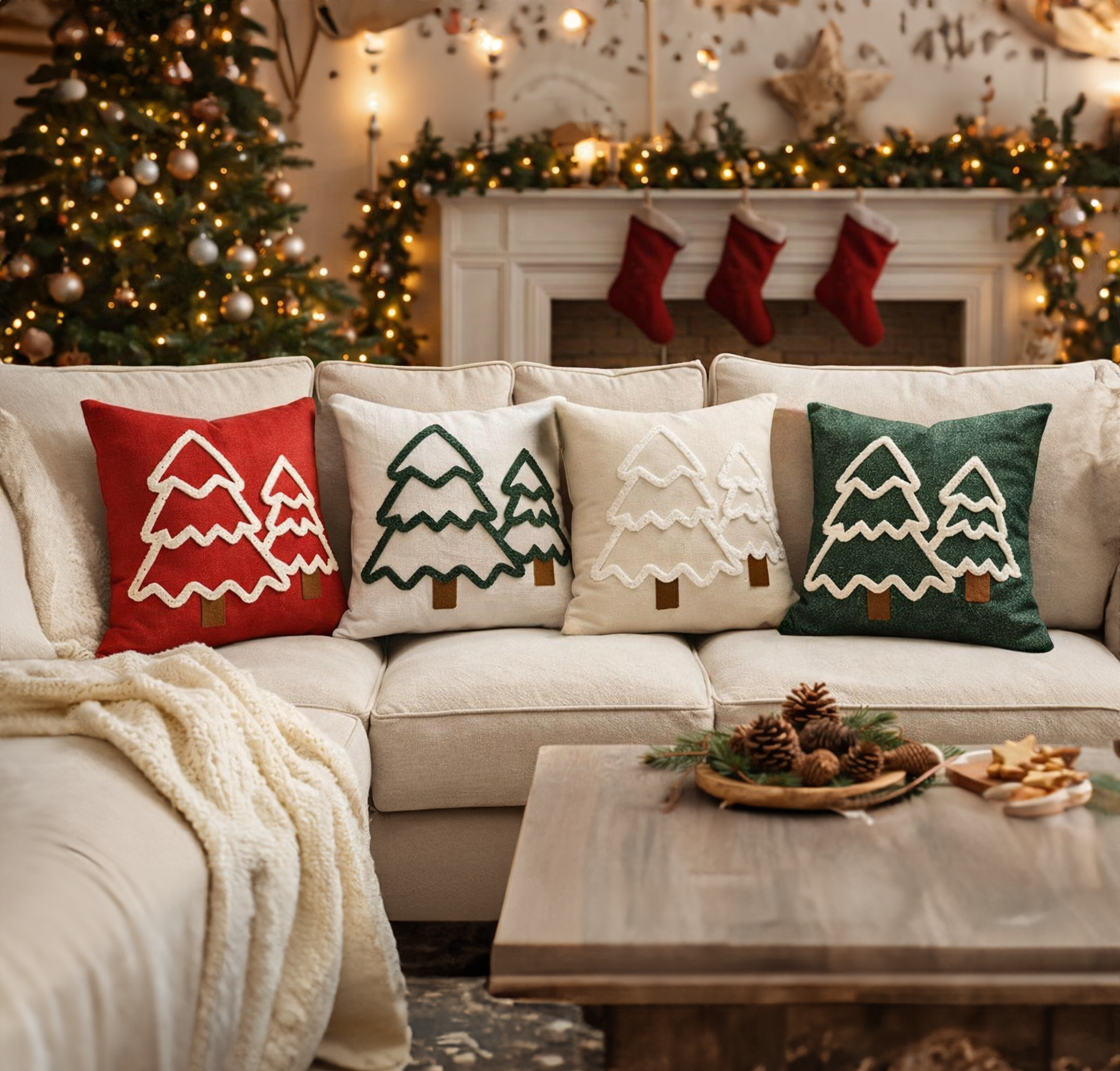 NATALE CUSCINO IMBOTTITO BRINI 45X45 Tellini S.r.l. Ingrosso Abbigliamento